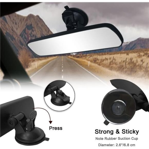Rear View Mirror,Universal Thickened Anti-glare HD Car Interior Rear View Mirror - Picture 3 of 7